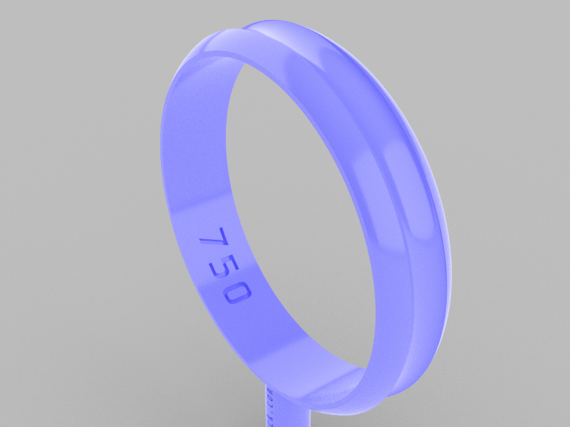Grooved HALF-CAN INVERSE Wedding Ring 17MM – 4×1.2mm Internal STRAIGHT. - Image 2