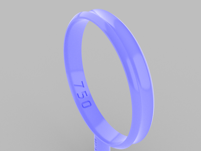 Grooved HALF-CAN INVERSE Wedding Ring 19MM – 3×1.2mm Internal ANATOMICAL. - Image 2