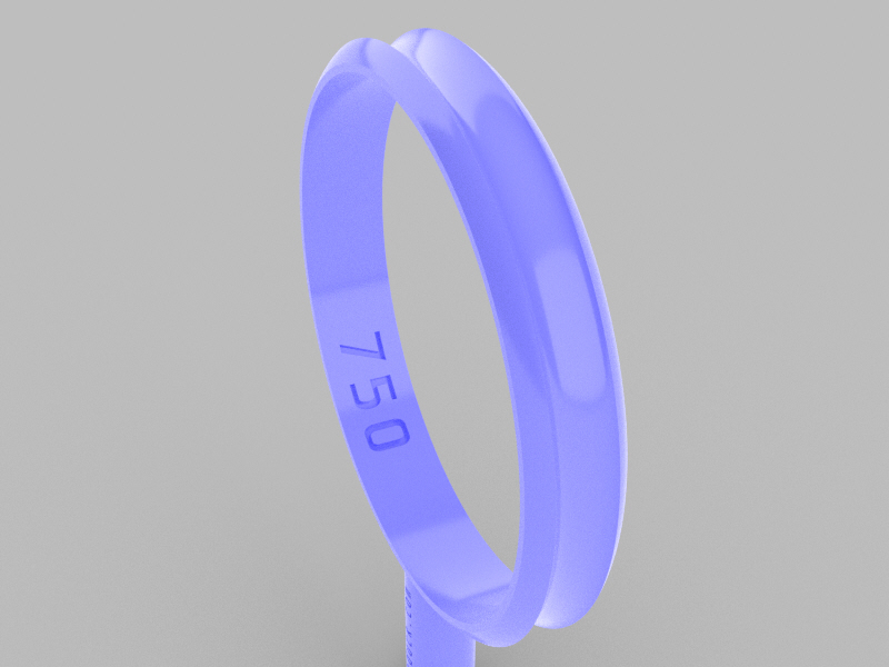 Grooved HALF CANE INVERSE Wedding Ring 18MM - 3×1.2mm STRAIGHT Internal. - Image 2