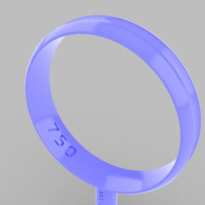 Grooved HALF CANE INVERSE Wedding Ring 17MM – 4×1.2mm Internal ANATOMICAL.
