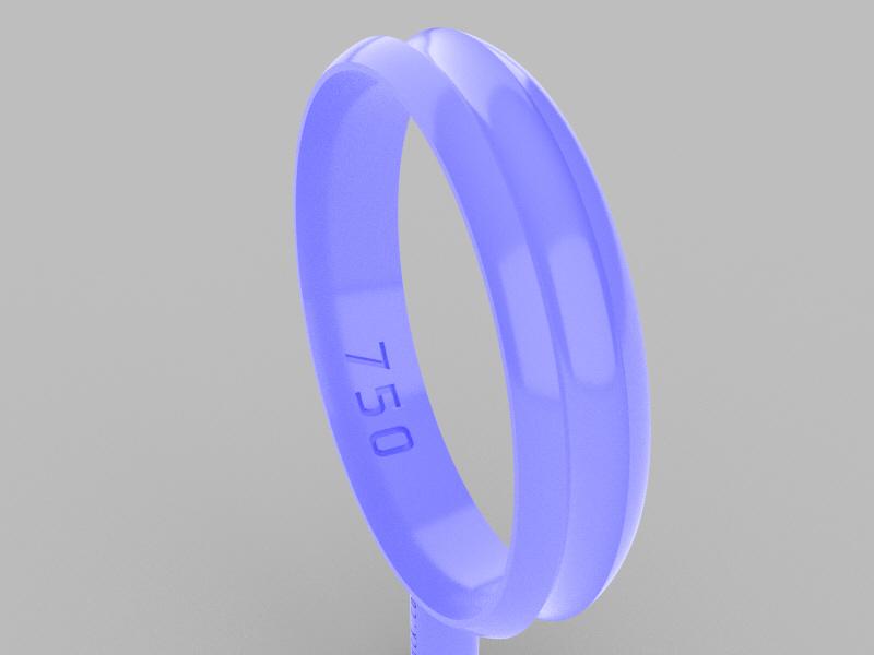 Grooved HALF CANE INVERSE Wedding Ring 17MM – 4×1.2mm Internal ANATOMICAL. - Image 2