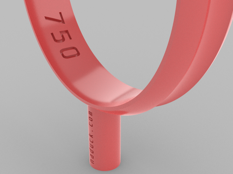 Grooved HALF CANE INVERSE Wedding Ring 17MM – 4×1.2mm Internal ANATOMICAL. - Image 3