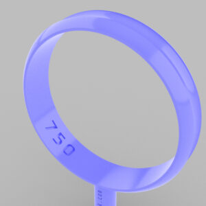 Grooved HALF-CAN INVERSE Wedding Ring 17MM – 4×1.2mm Internal STRAIGHT.
