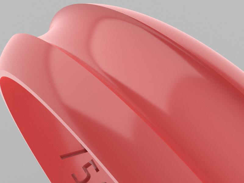 Grooved HALF-CAN INVERSE Wedding Ring 17MM – 4×1.2mm Internal STRAIGHT. - Image 3