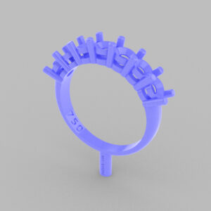 Half Alliance Ring with 7 Stones, 4mm in diameter, round cut.