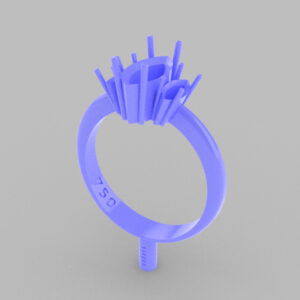 Navette Stone Ring 10x5mm and 6x3mm. (Tree-Stone) Vertical Position