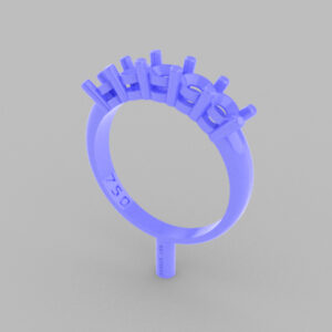 Half Eternity Band Ring with 5 Stones, 4mm in diameter, round cut.