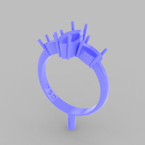Navette Ring 10mm and 6mm Horizontal. (Tree-Stone)