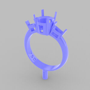 Ring featuring a 7.5mm central stone flanked by 4mm trapezoids.