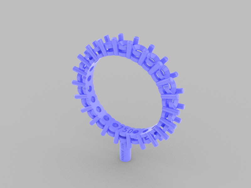 Endless Ring 18 mm, with 22 stones, 3mm in diameter, round cut.