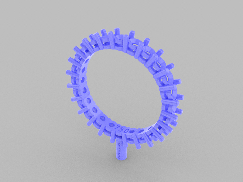 Endless Ring 20mm in diameter , 3mm round Diamond cut Gems.
