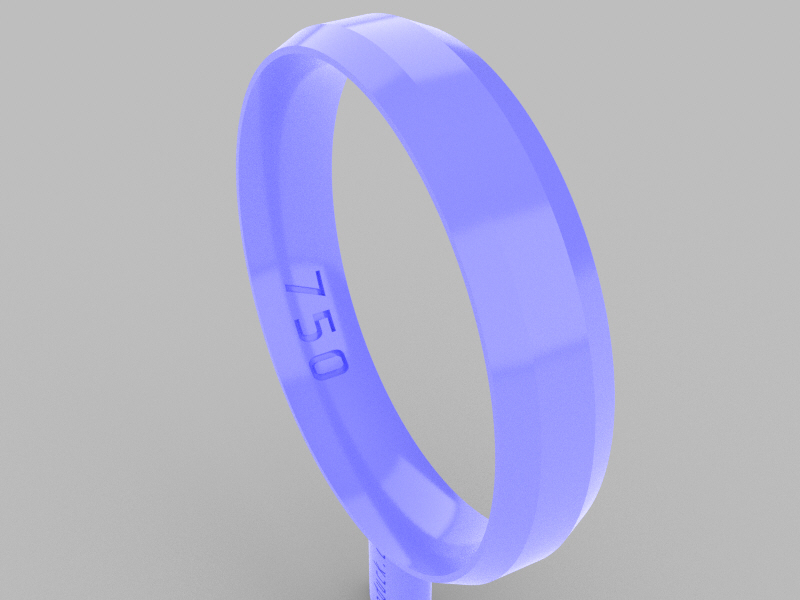 Beveled Ring – 4×1.2mm Rectangular with 45° Corner – 17mm Ring – Anatomical - Image 2