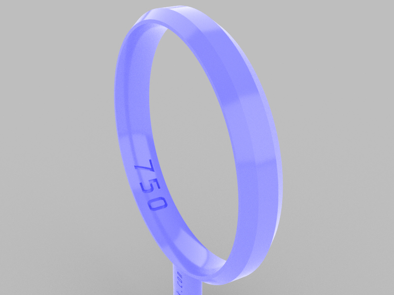 Beveled Ring – 3×1.2mm Rectangular with 45° Corner – 17mm Ring – Anatomical - Image 2