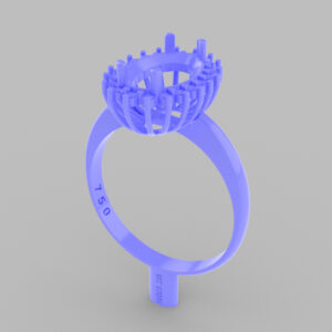 MaracanĆ£ Ring 10.8Ć7.4mm ā 20 1.5mm Diamond Cut Stones.